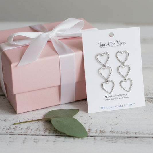 Eloise Triple Heart Earrings