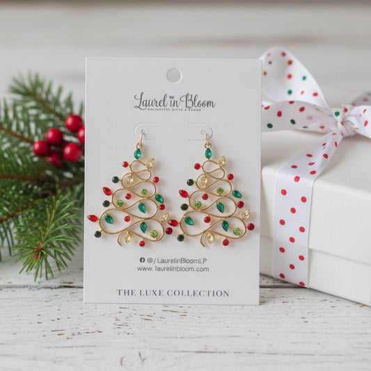 Retro Tinsel Tree Earrings