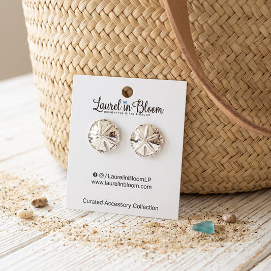 Silver Shores Sand Dollar Studs