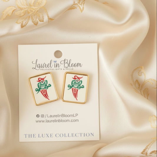 Lucky Winds Character Mahjong Studs