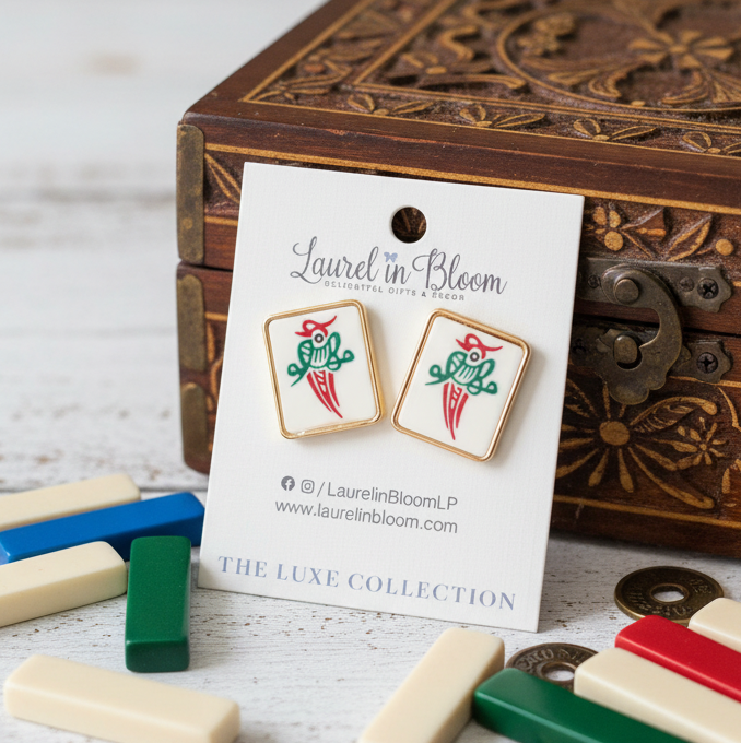 Lucky Winds Character Mahjong Studs