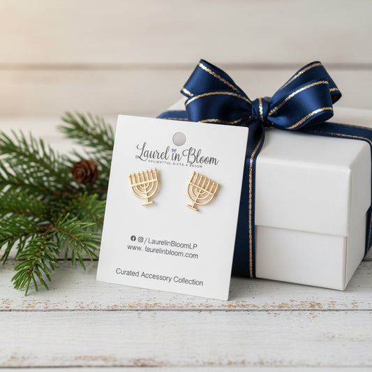 Mini Menorah Earrings