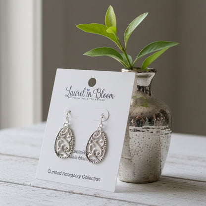 Edith Filigree Teardrop Earrings