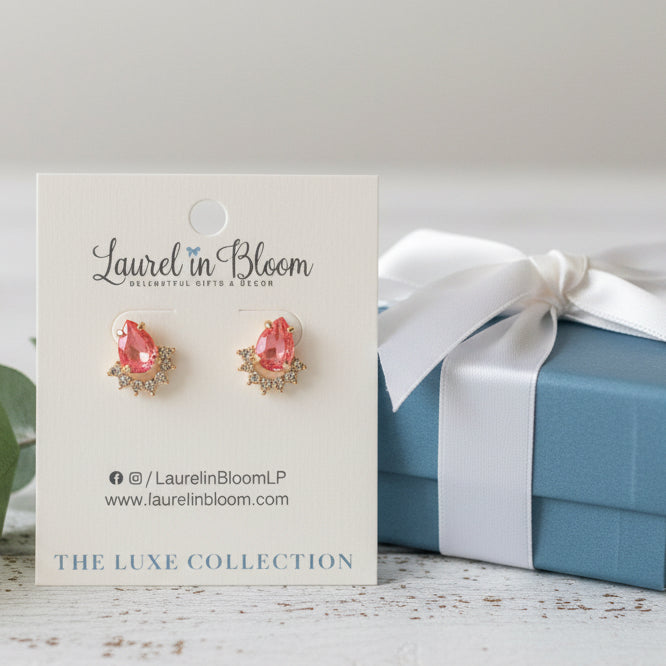 Eliza Crystal Teardrop Studs (Pastels)