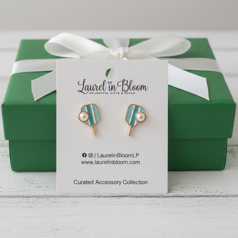 Pickleball Paddles & Pearls Earrings