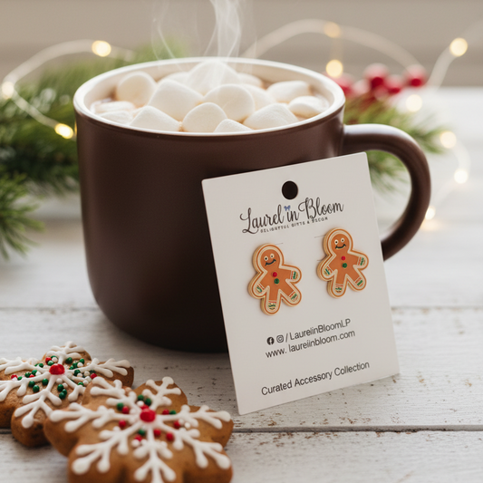 Mr. Gingerbread Man Cookie Stud Earrings