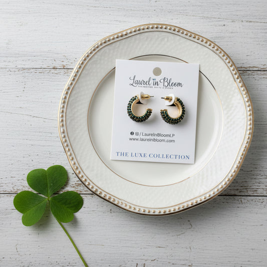 Everly LUXE Hoops (Green)