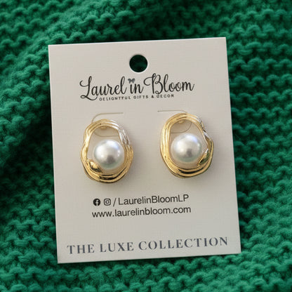 Langford Pearl Halo Studs