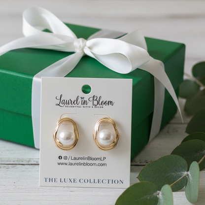 Langford Pearl Halo Studs