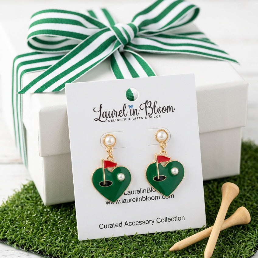 Love at First Putt Golf Earrings