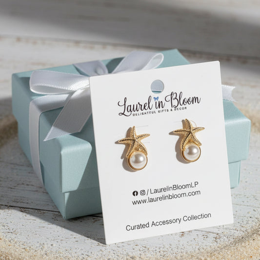 Petite Harbor Pearl Starfish Studs