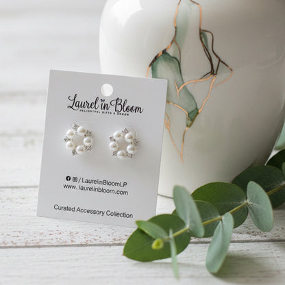 Charmed Pearl & Crystal Wreath Earrings