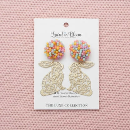 Brooklyn Beaded Bunny Dangle Earrings