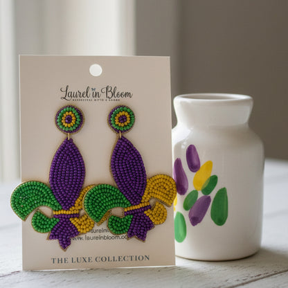 Fleur de Lis LUXE Bauble Earrings