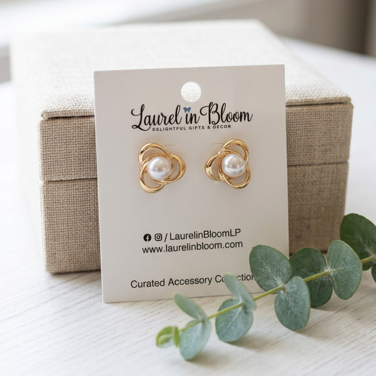 Mia Pearl Knot Studs