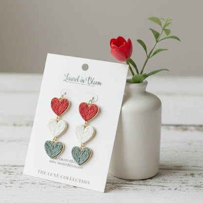 Hopeless Romantic Triple Heart Earrings
