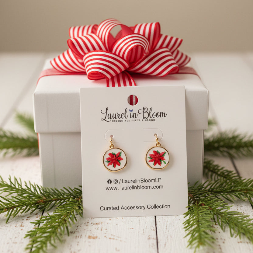Christmas Vintage Poinsettia Drops