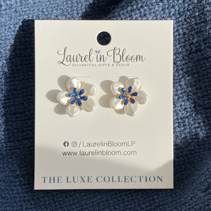 Camden Floral Blooms Earrings (Blue)