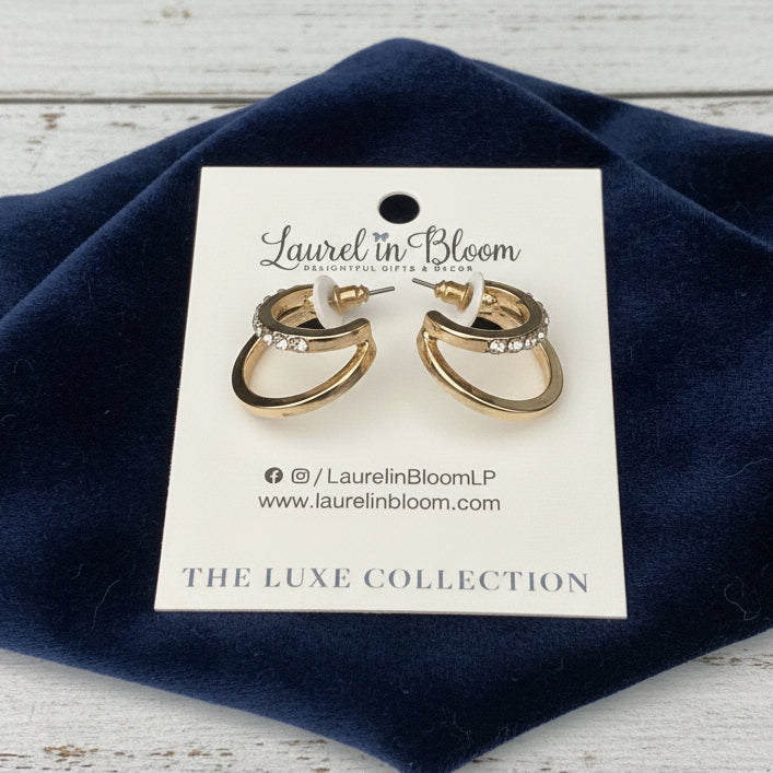Caroline Crystal LUXE Double Hoop Earrings