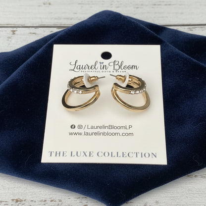 Caroline Crystal LUXE Double Hoop Earrings