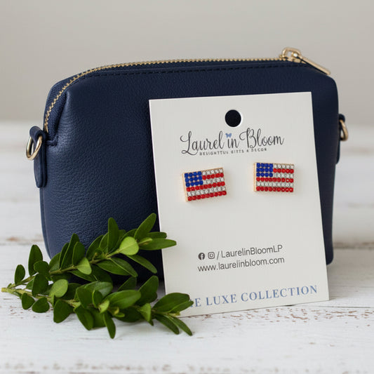 Grand Old Flag Crystal Studs