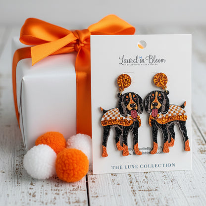 Quinn Glitter Mascot Smokey Cutout Earrings