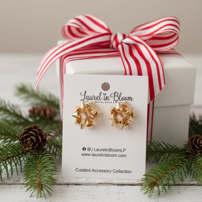 Merry & Bright Grand Gift Bow Studs