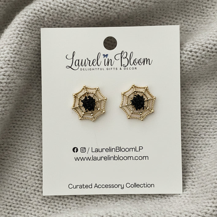 Midnight Spider Web Earrings